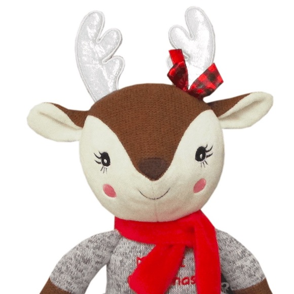 My 1st First Christmas Deer Knit Plush Baby Crinkle Toy NWT Sensory - Picture 4 of 6